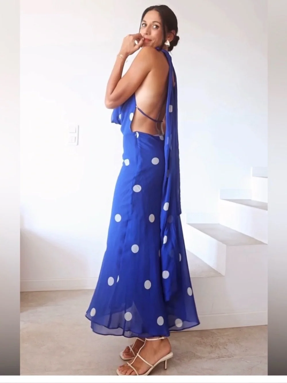 Zara polka dot halter maxi dress - Picture 2 of 2